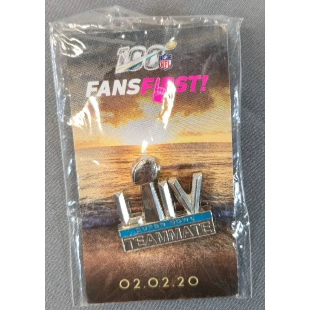 NFL Super Bowl LIV Teammate Pin Miami 2/2/20 Fans First Official NFL 100